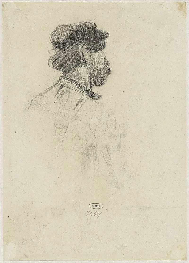 Schizzo di un uomo, visto obliquamente da dietro - Rijksmuseum Amsterdam